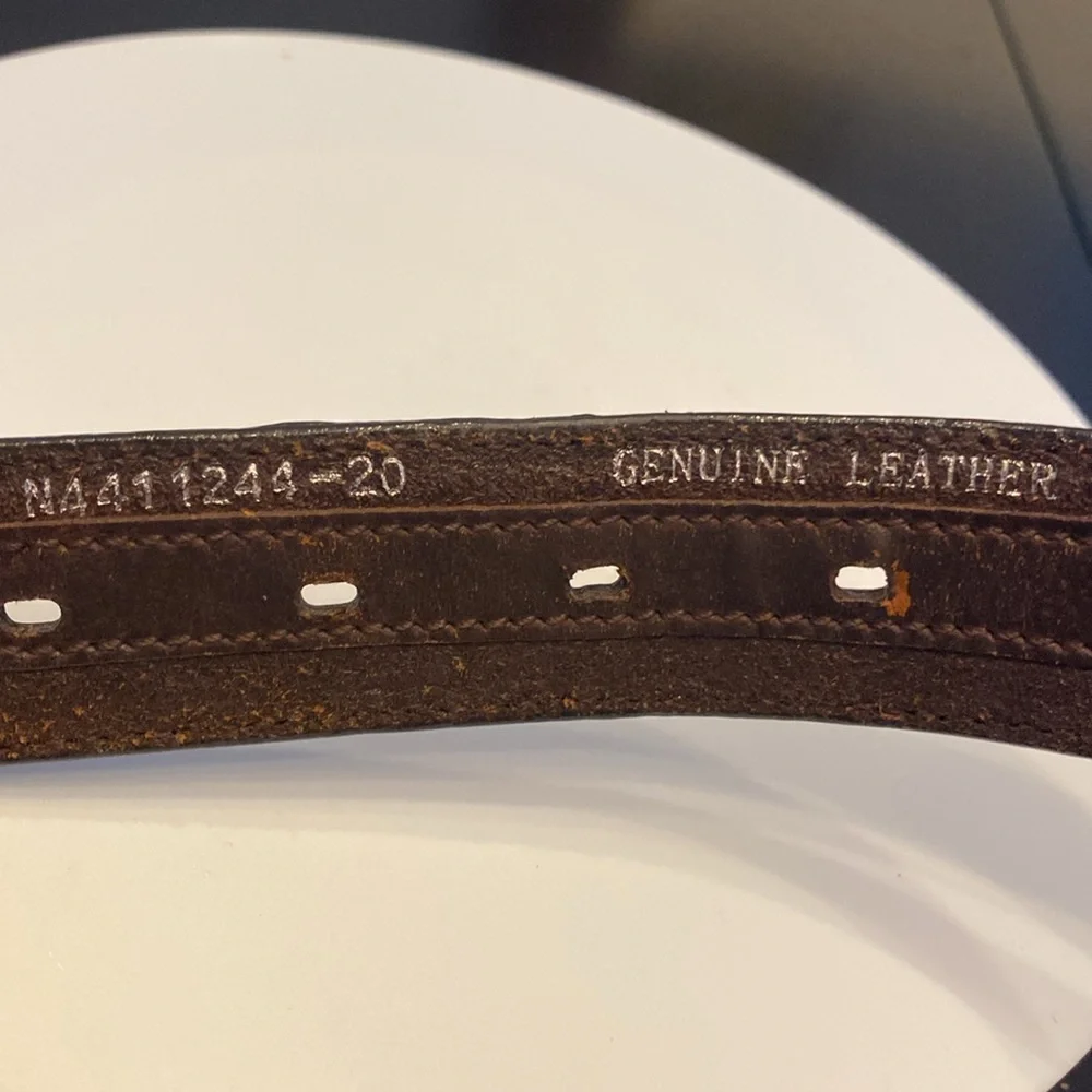 Nocona Western Leather Belt ~ Woven Inlay, Silver Conchos Interchangeable Buckle